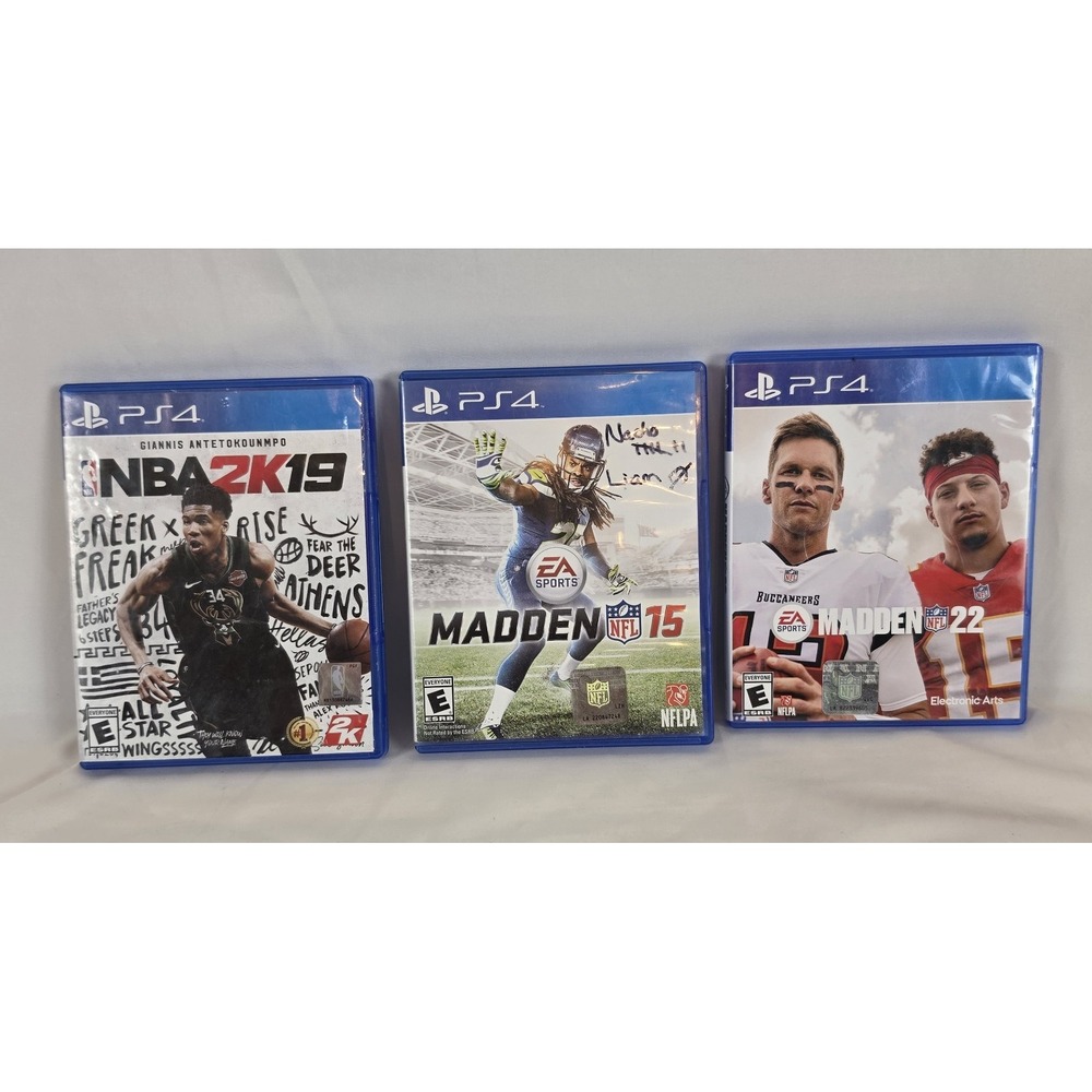 PS4 Sports Game Bundle Lot Madden NFL 15 Madden 22 NBA 2K19 PlayStation 4
